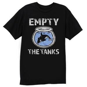 Empty The Tanks Free The Orca Whales Graphic T-Shirt Activist Ocean Lover Tee